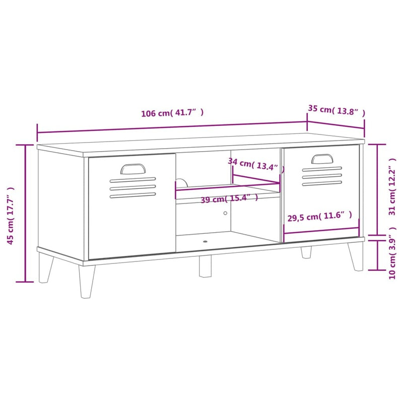 Shoe Bench VIKEN White 106x35x45 cm Engineered Wood