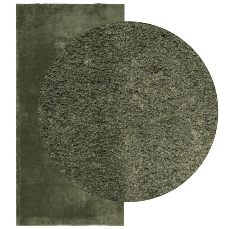 Rug HUARTE Short Pile Soft and Washable Forest Green 100x200 cm