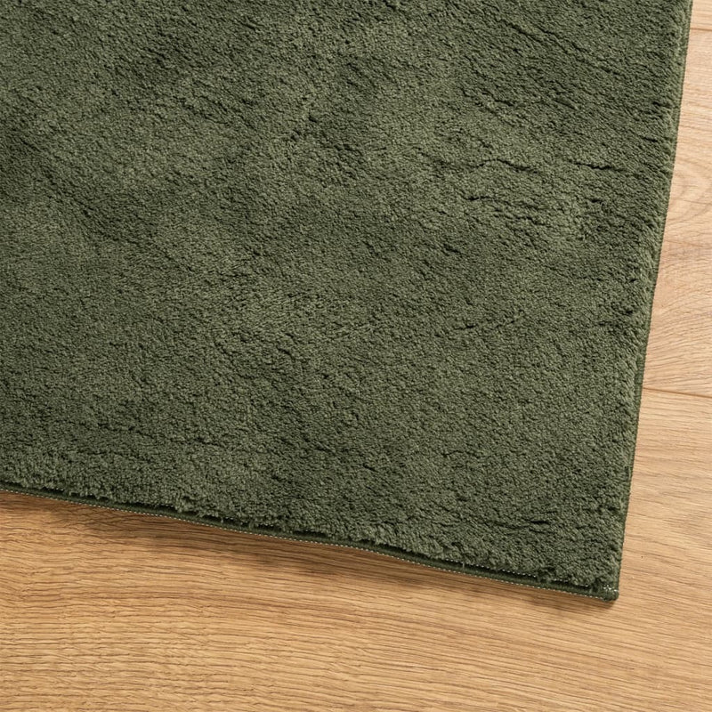 Rug HUARTE Short Pile Soft and Washable Forest Green 100x200 cm