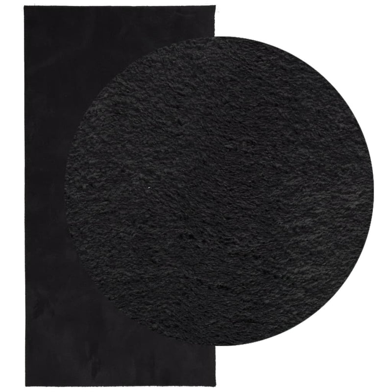 Rug HUARTE Short Pile Soft and Washable Black 100x200 cm