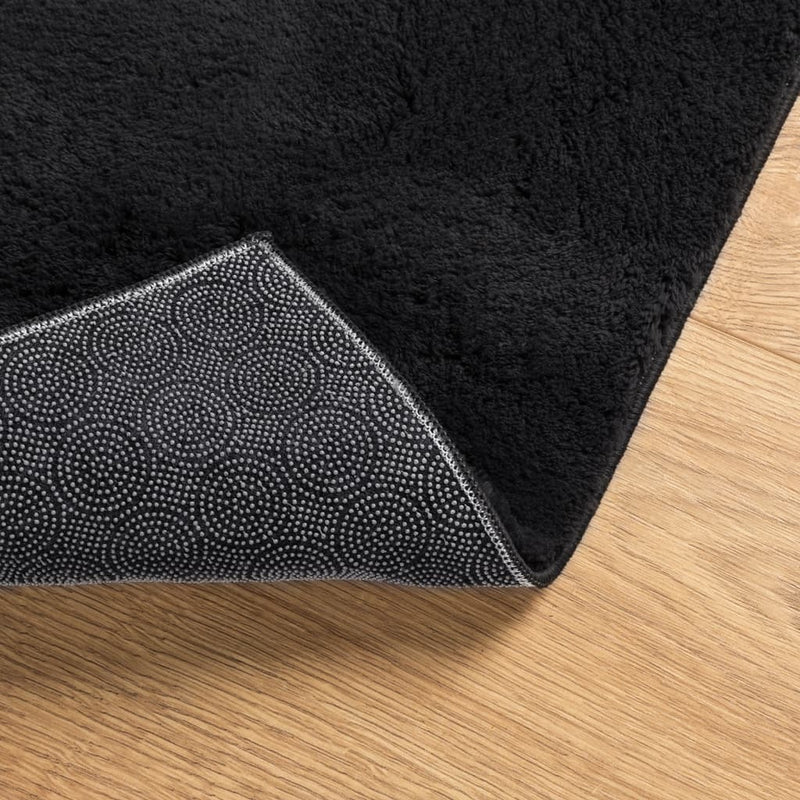 Rug HUARTE Short Pile Soft and Washable Black 100x200 cm