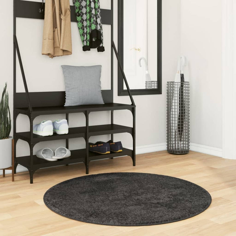 Shaggy Rug PAMPLONA High Pile Modern Anthracite  100 cm