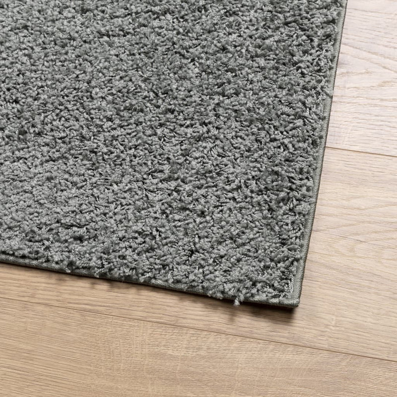 Shaggy Rug PAMPLONA High Pile Modern Green 120x120 cm