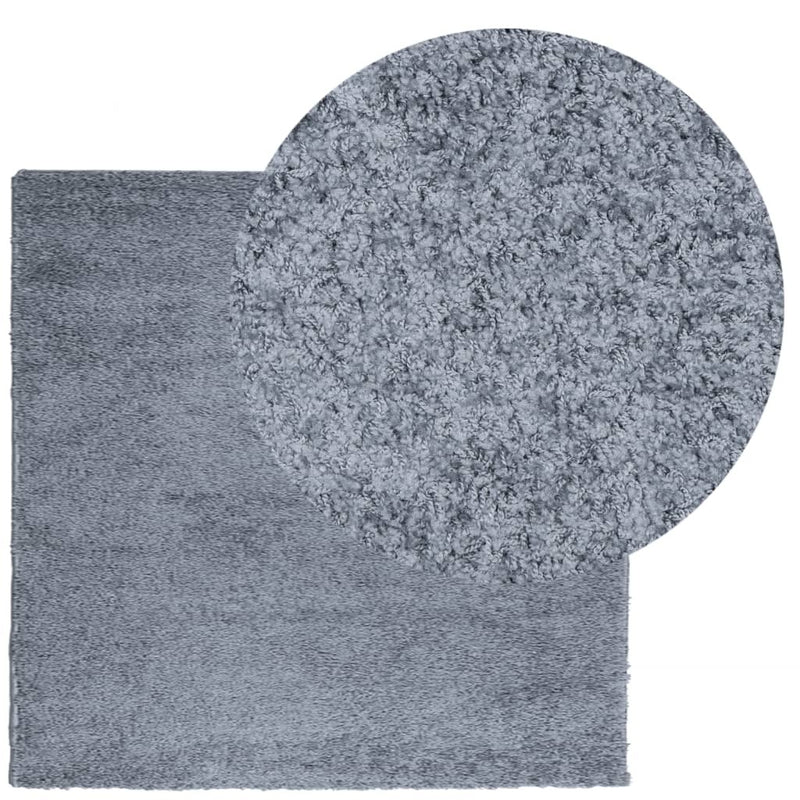 Shaggy Rug PAMPLONA High Pile Modern Blue 200x200 cm