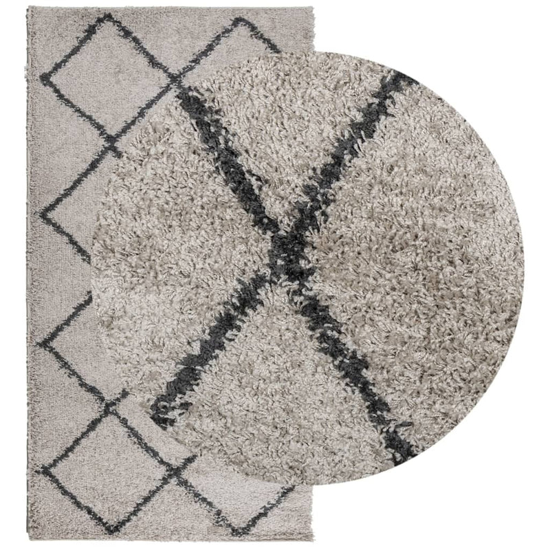 Shaggy Rug High Pile Modern Beige and Anthracite 80x150 cm