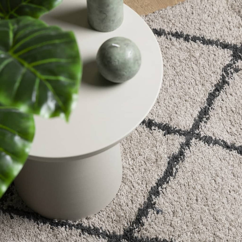 Shaggy Rug PAMPLONA High Pile Modern Beige and Anthracite 120x170 cm