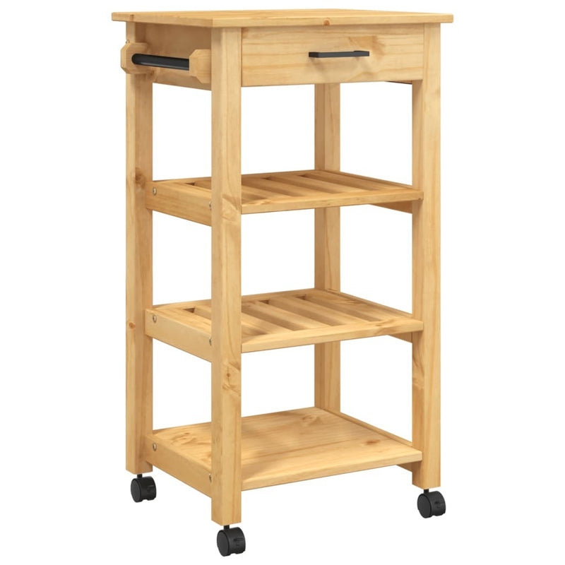 Kitchen Trolley MONZA 48x40x90 cm Solid Wood Pine