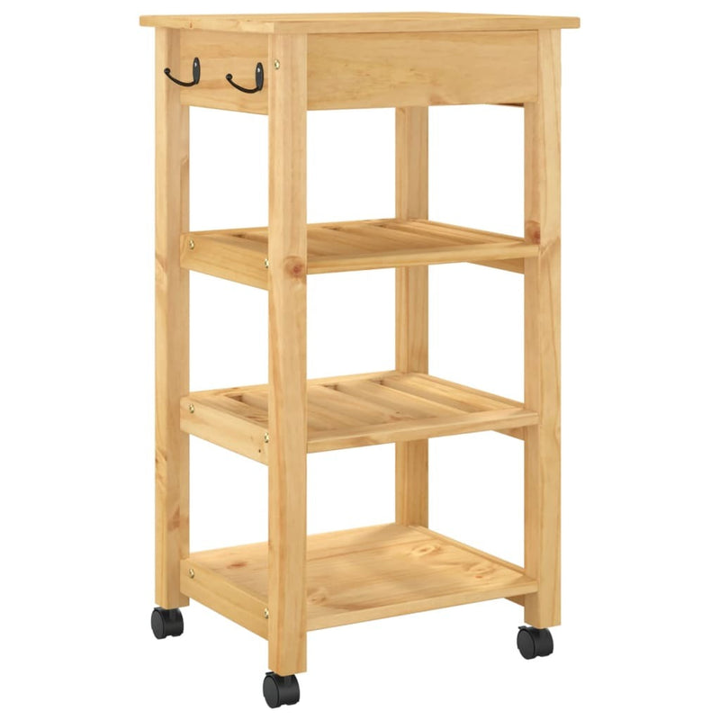 Kitchen Trolley MONZA 48x40x90 cm Solid Wood Pine