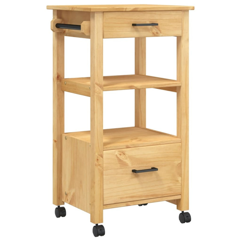 Kitchen Trolley MONZA 48x40x90 cm Solid Wood Pine