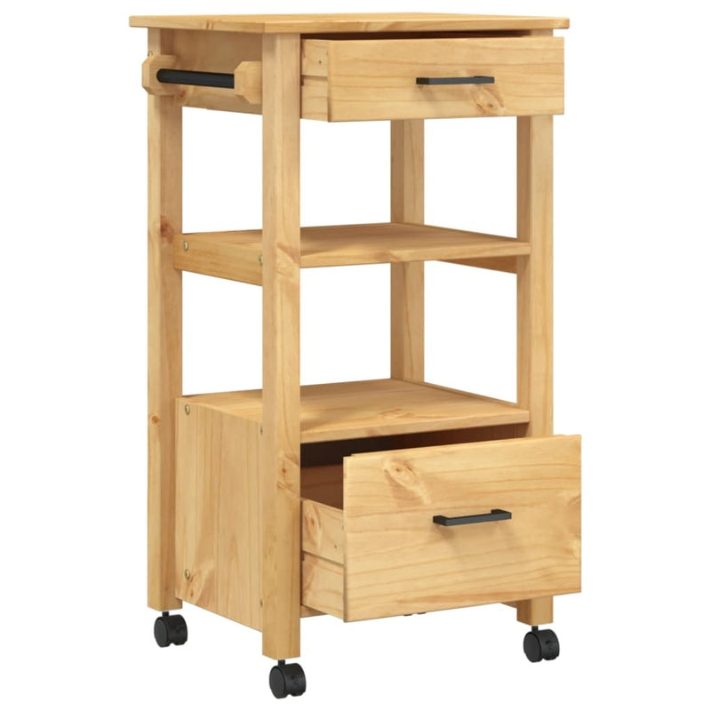 Kitchen Trolley MONZA 48x40x90 cm Solid Wood Pine