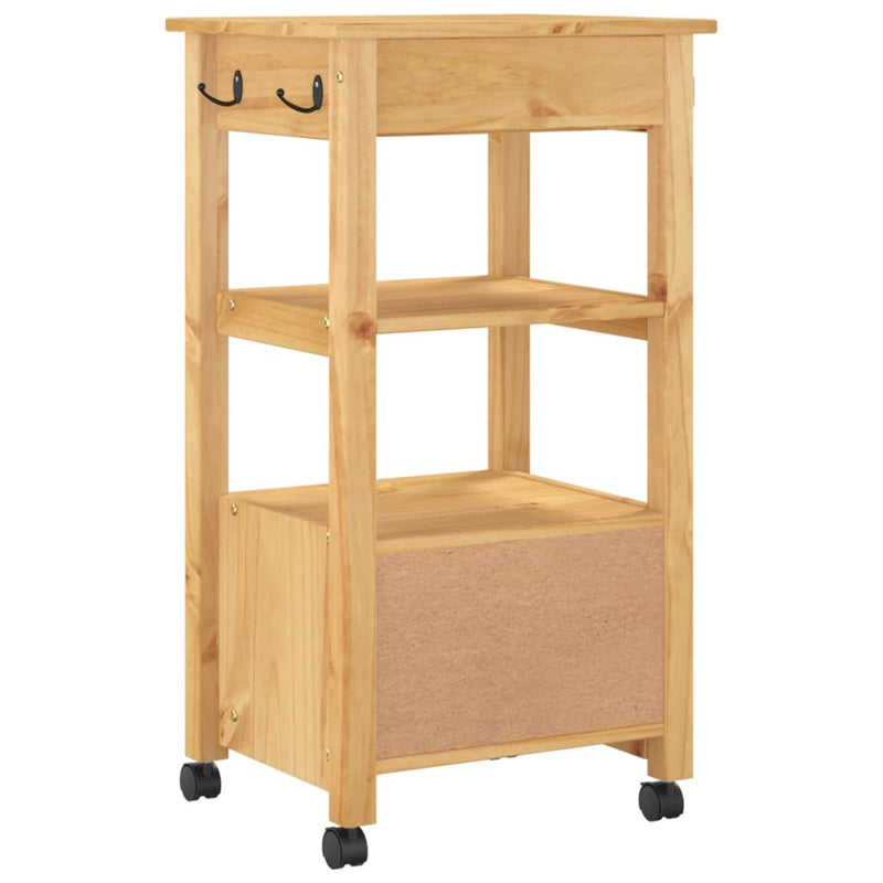 Kitchen Trolley MONZA 48x40x90 cm Solid Wood Pine