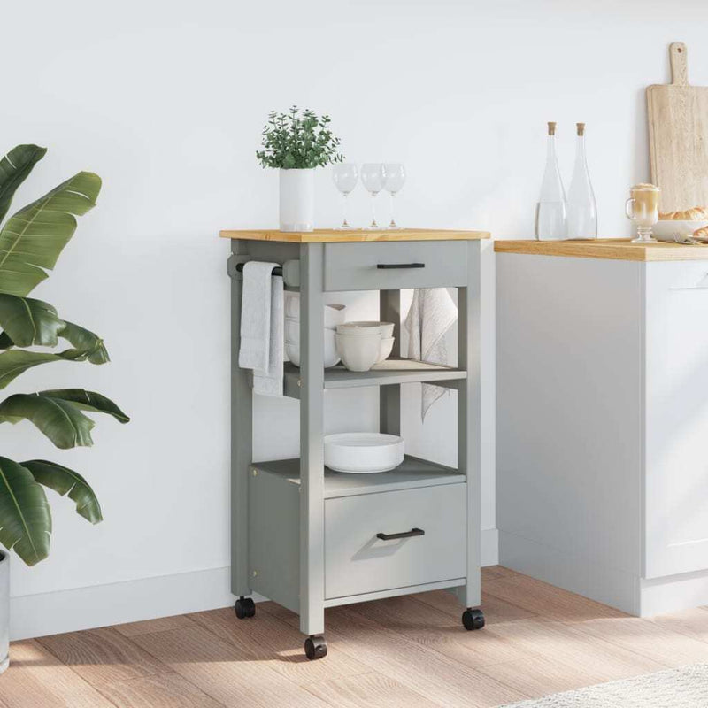 Kitchen Trolley MONZA 48x40x90 cm Solid Wood Pine