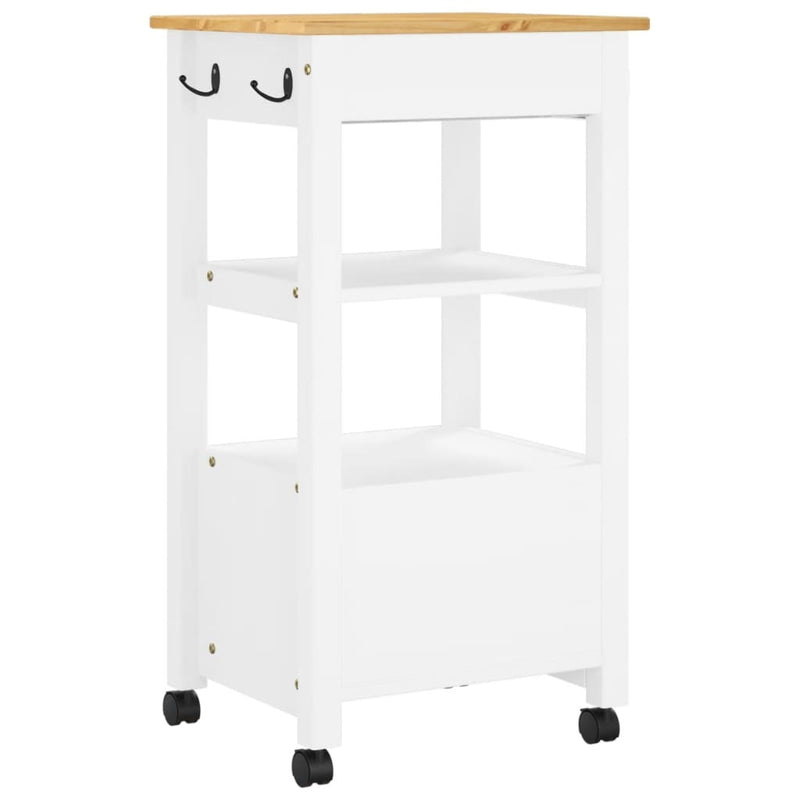 Kitchen Trolley MONZA 48x40x90 cm Solid Wood Pine