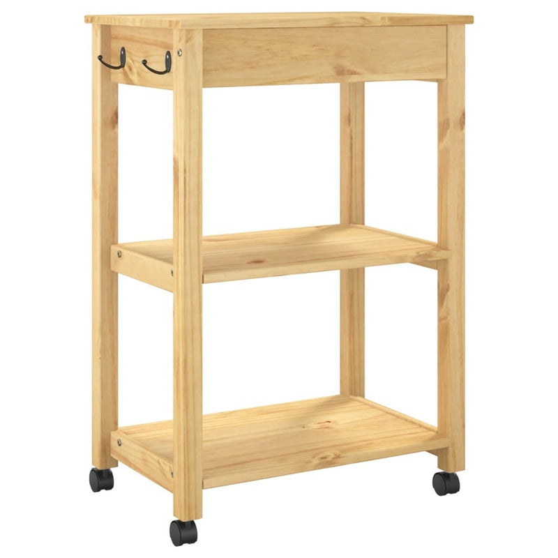 Kitchen Trolley MONZA 60x40x90 cm Solid Wood Pine