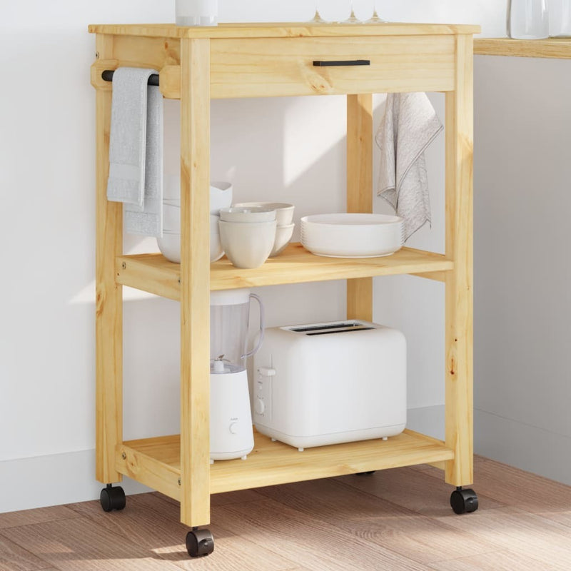 Kitchen Trolley MONZA 60x40x90 cm Solid Wood Pine