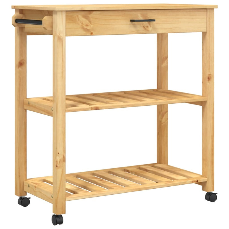 Kitchen Trolley MONZA 84x40x90 cm Solid Wood Pine