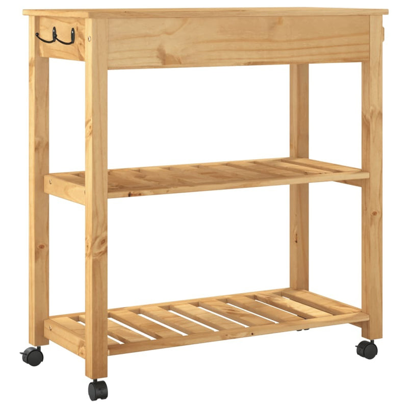 Kitchen Trolley MONZA 84x40x90 cm Solid Wood Pine