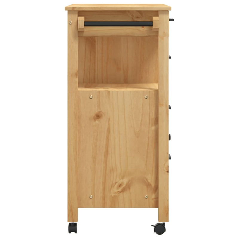 Kitchen Trolley MONZA 84x40x90 cm Solid Wood Pine