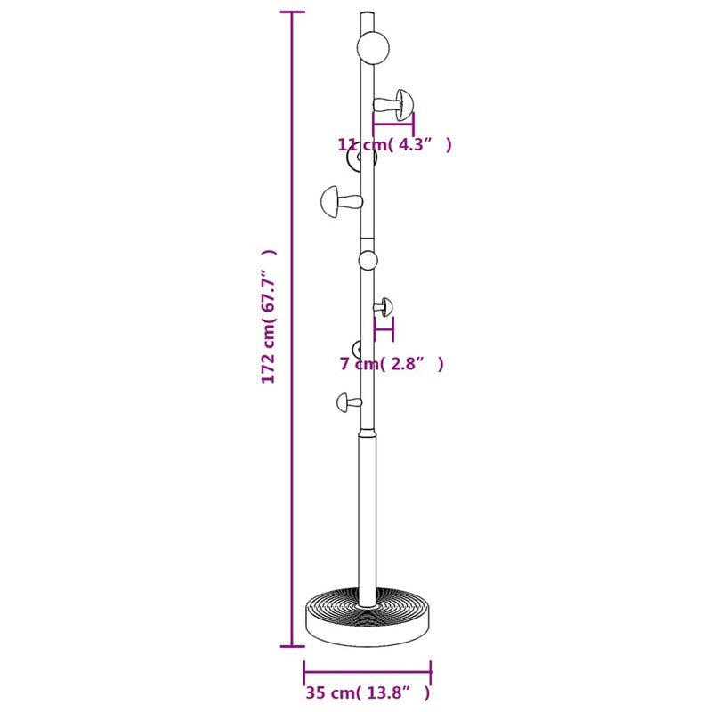 Coat Stand Blue 172 cm Powder-coated Iron