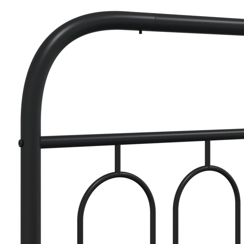 Metal Bed Frame without Mattress with Headboard Black 160x200cm