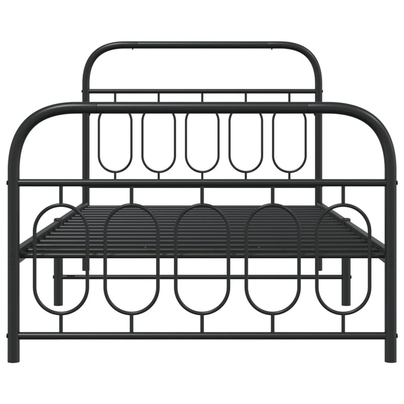 Metal Bed Frame without Mattress with Footboard Black 100x200cm