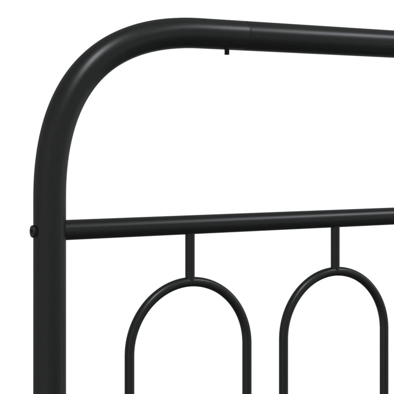 Metal Bed Frame without Mattress with Footboard Black 100x200cm