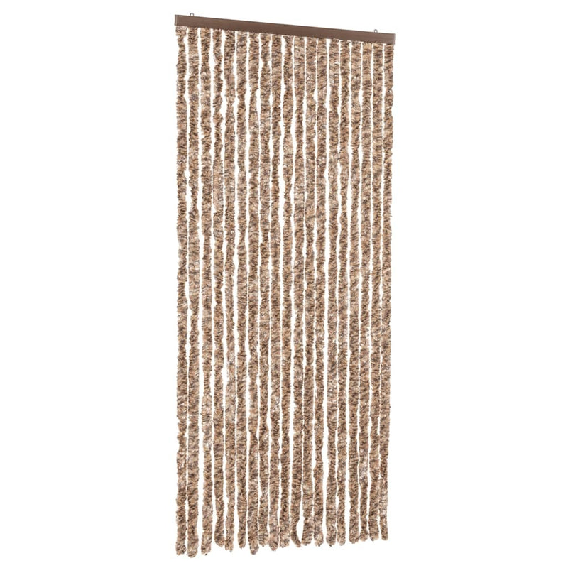 Fly Curtain Beige and Dark Brown 56x185 cm Chenille