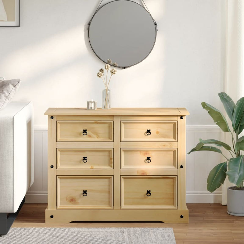 Chest of Drawers Corona 112x48x91 cm Solid Wood Pine