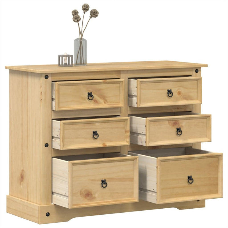 Chest of Drawers Corona 112x48x91 cm Solid Wood Pine