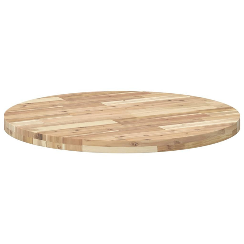 Table Top Round 80x4 cm Solid Wood Acacia