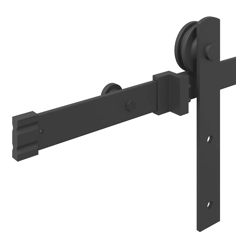 Sliding Door Hardware Kit 183 cm Steel Black