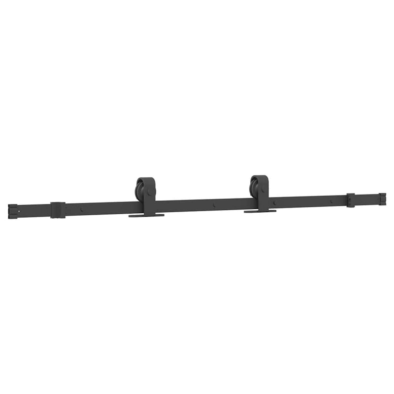 Sliding Door Hardware Kit 152 cm Steel Black