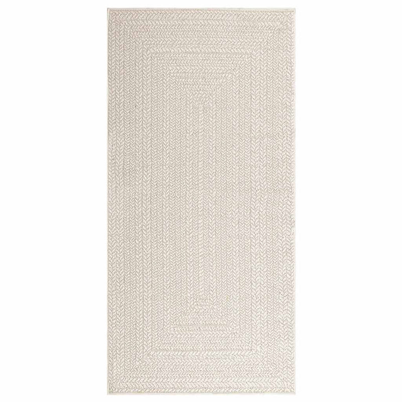 Rug ZIZUR Cream 100x200 cm Jute Look Indoor and Outdoor