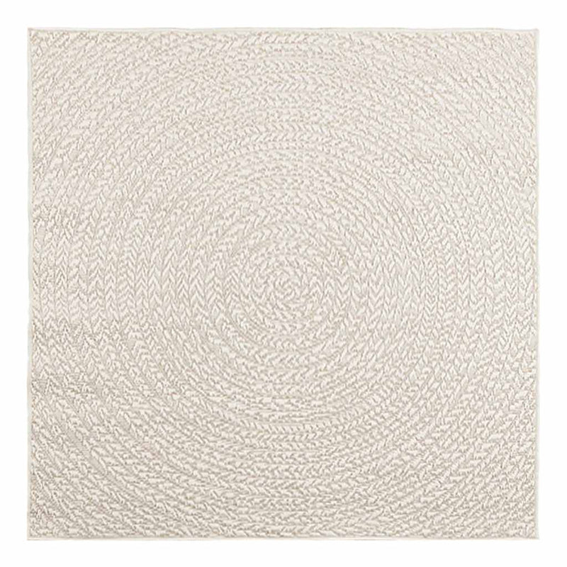 Rug ZIZUR Cream 120x120 cm Jute Look Indoor and Outdoor