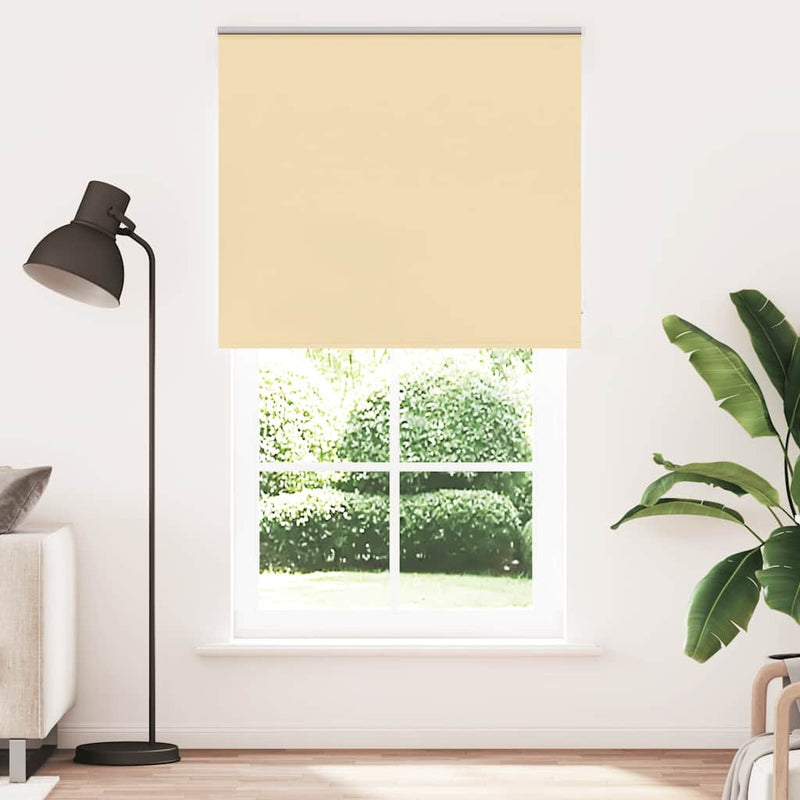 Roller Blind Blackout Beige 125x210 cm Fabric Width 121.6 cm Polyester