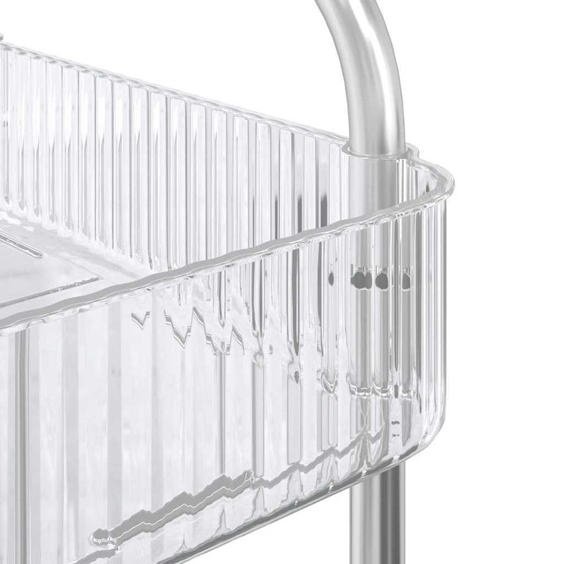 Storage Trolley 3-Tier Transparent 37x28x68 cm Acrylic