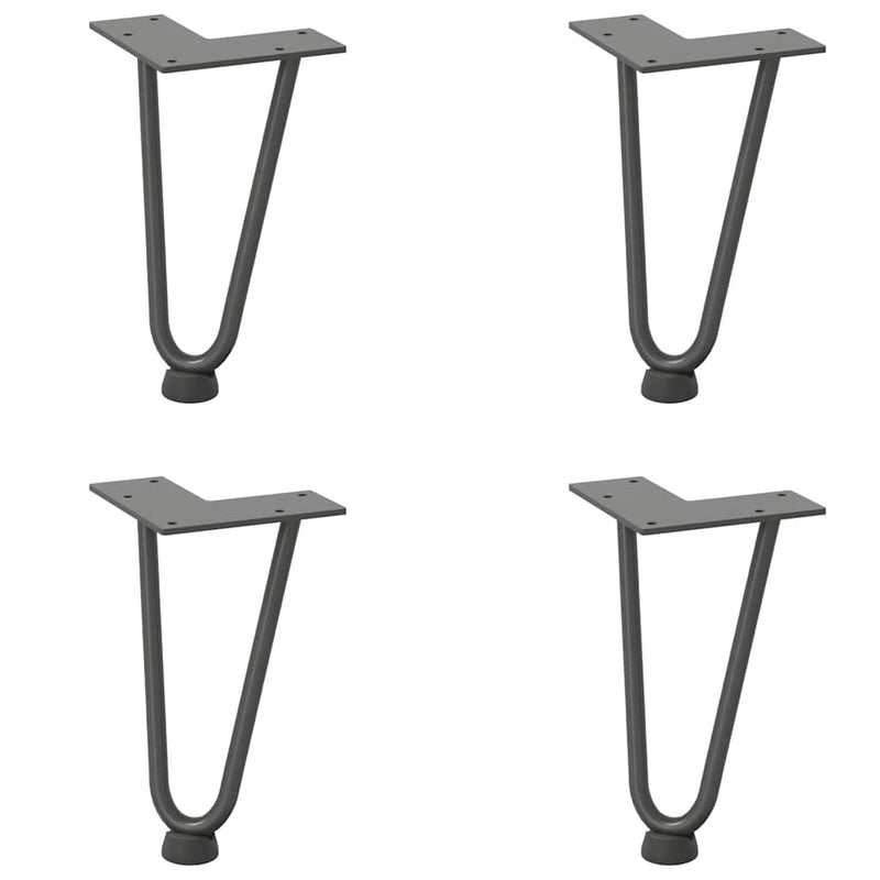 Hairpin Table Legs 4 pcs Anthracite 20 cm Solid Steel