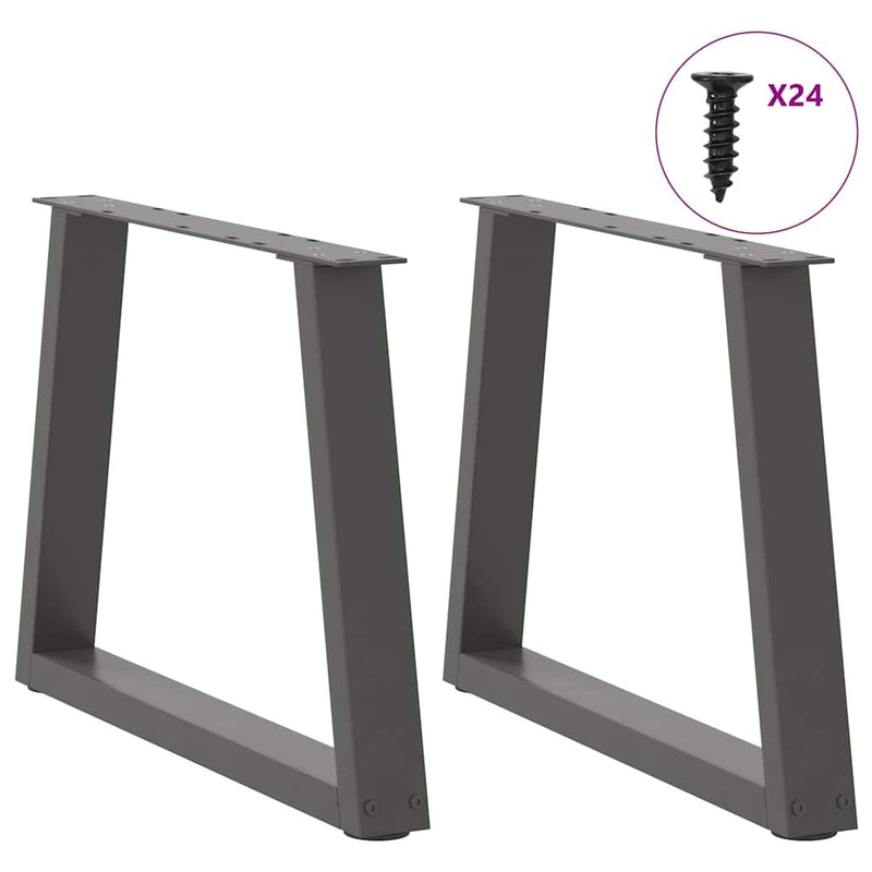 Dining Table Legs V-Shape 2 pcs Anthracite 60x(42-43.3) cm Steel