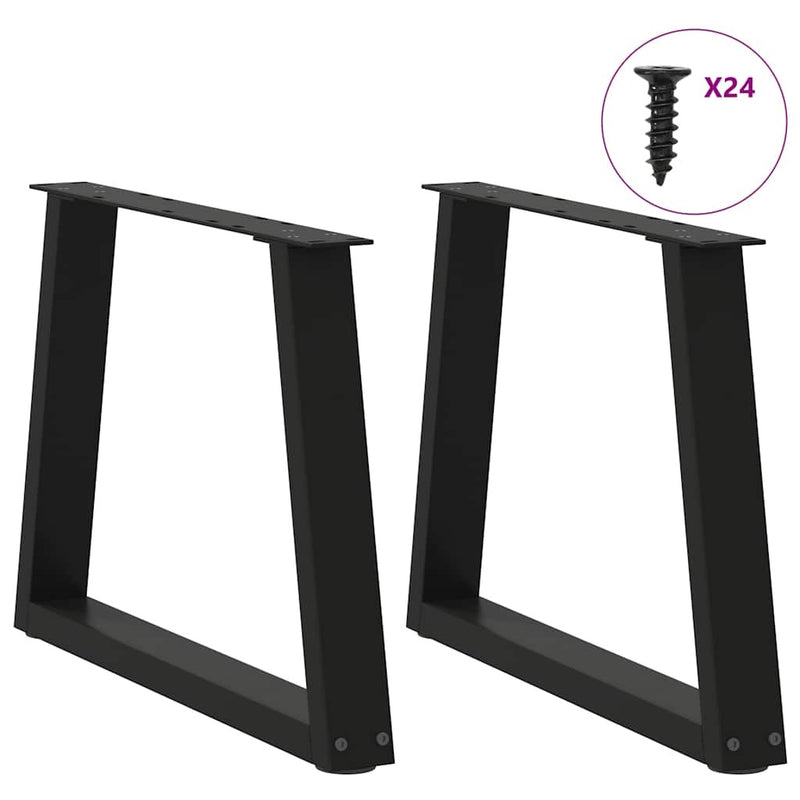 Dining Table Legs V-Shape 2 pcs Black 70x(42-43.3) cm Steel