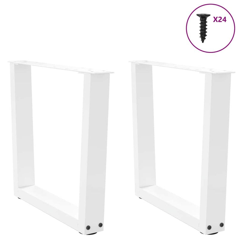 Dining Table Legs V-Shape 2 pcs White 50x(42-43.3) cm Steel