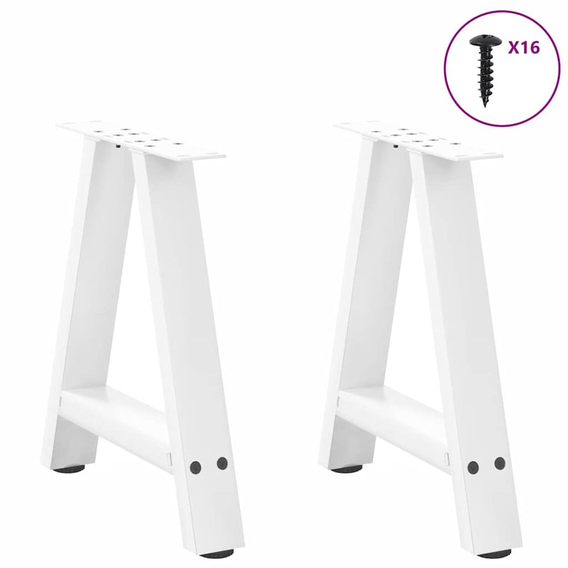 Coffee Table Legs A-Shaped 2 pcs White?38x(42-43) cm Steel