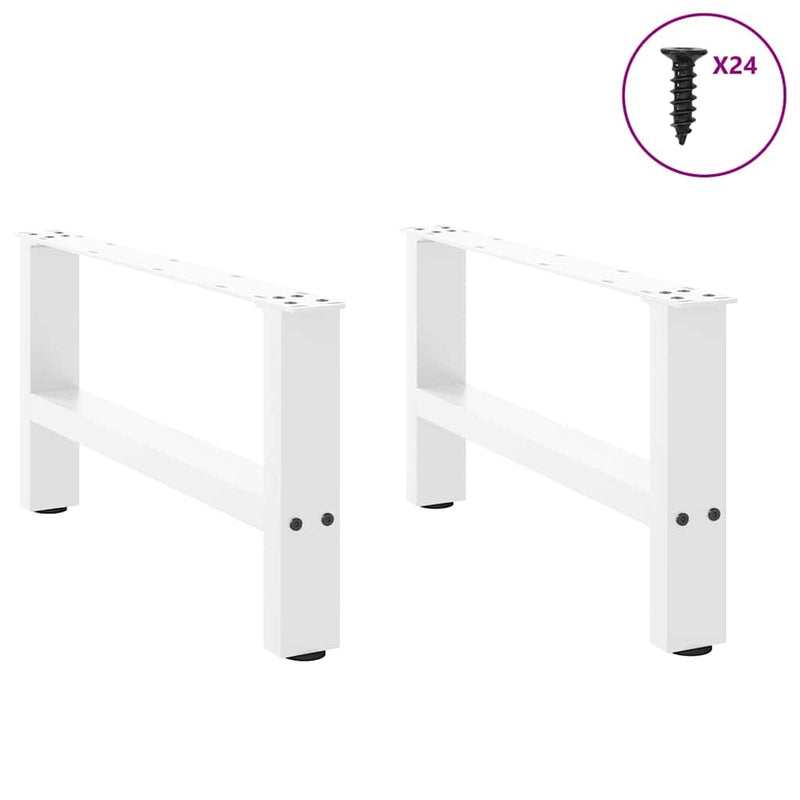 Coffee Table Legs White 2 pcs 60x(30-31) cm Steel