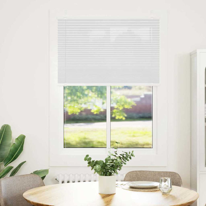 Pleated Blind White 85x100 cm Fabric Width 84.4 cm Polyester