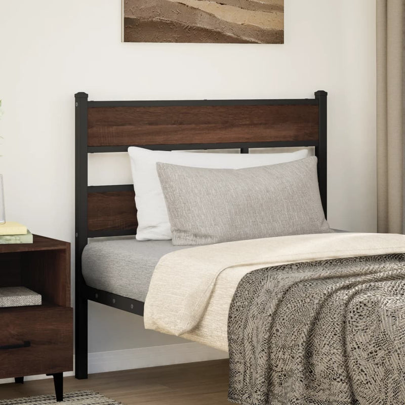 Headboard Brown Oak 80 cm Steel and Engineered Wood