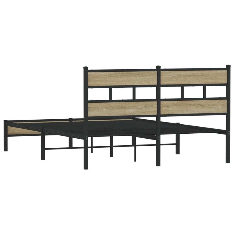 Bed Frame without Mattress Sonoma Oak 160x200 cm Engineered Wood