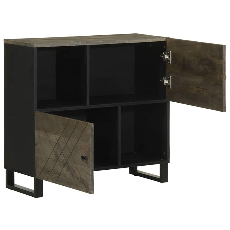 Sideboard Black 80x33x75 cm Solid Wood Mango