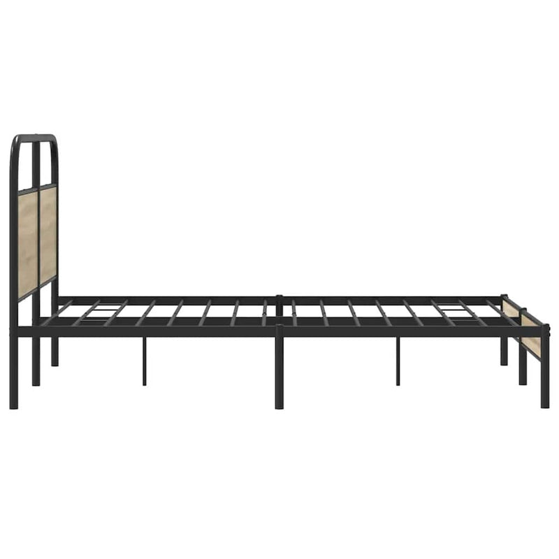 Bed Frame Without Mattress 120x200 cm Smoked Oak Engineered Wood