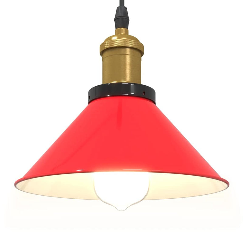 Pendant Lamp Height Adjustable E27 Gloss Red  22 cm Metal