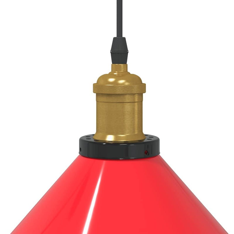 Pendant Lamp Height Adjustable E27 Gloss Red  22 cm Metal