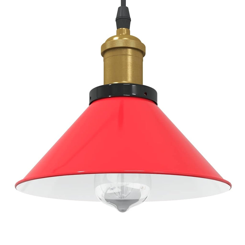 Pendant Lamp Height Adjustable E27 Gloss Red  22 cm Metal